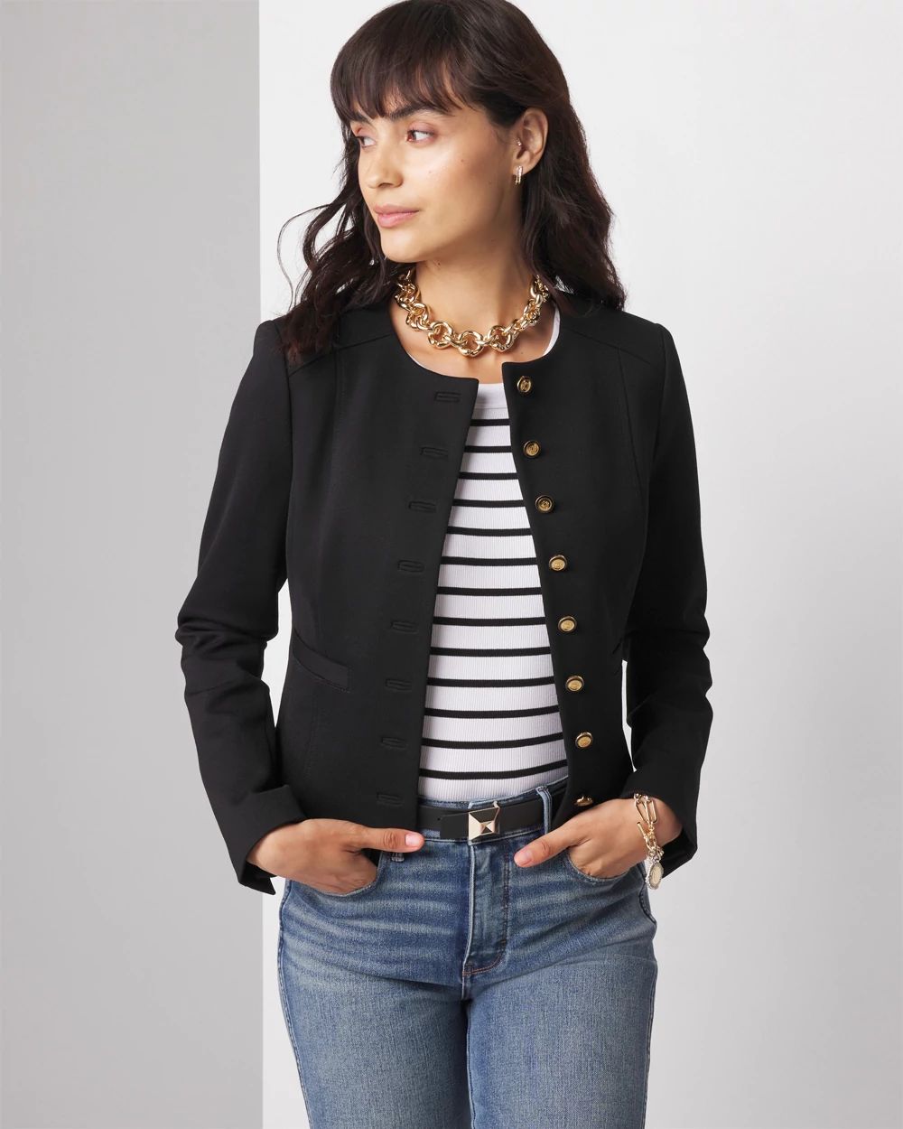 Petite cropped blazer clearance